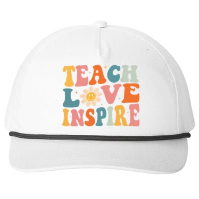 Back To School Teach Love Inspire Retro Teachers Snapback Five-Panel Rope Hat