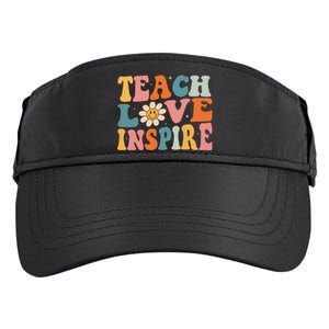 Back To School Teach Love Inspire Retro Teachers Adult Drive Performance Visor