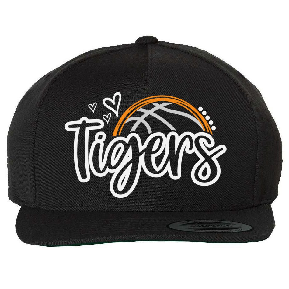 Basketball Tigers School Sports Fan Team Spirit Wool Snapback Cap