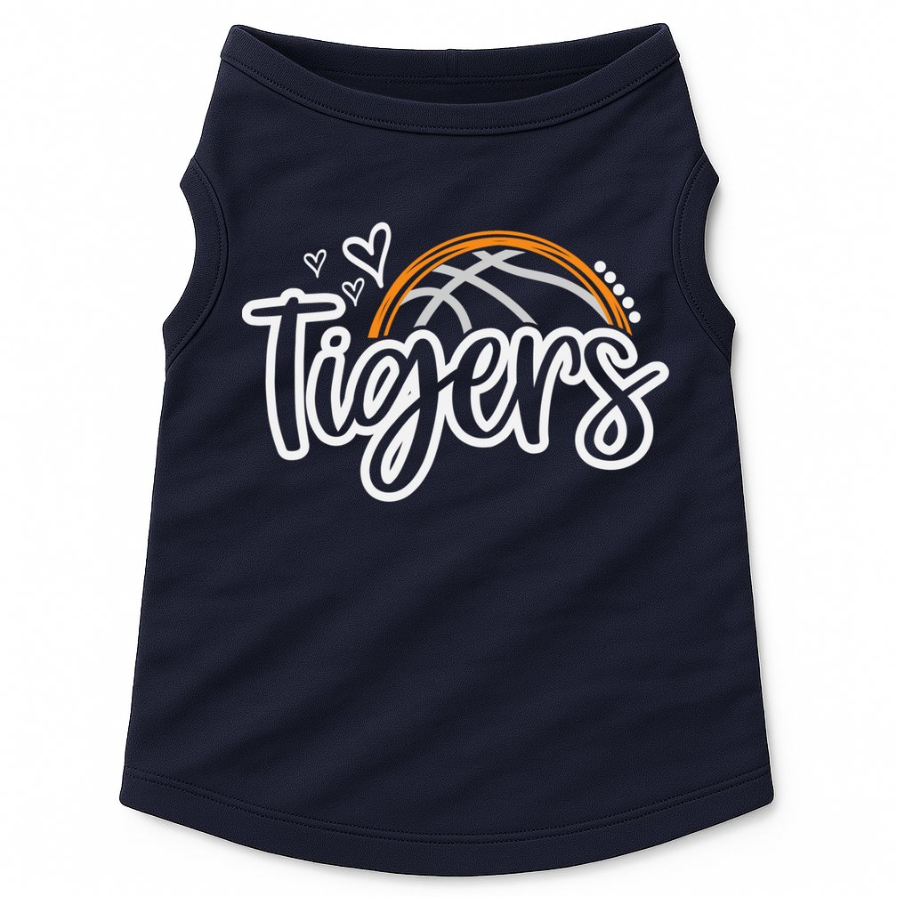 Basketball Tigers School Sports Fan Team Spirit Doggie Tank