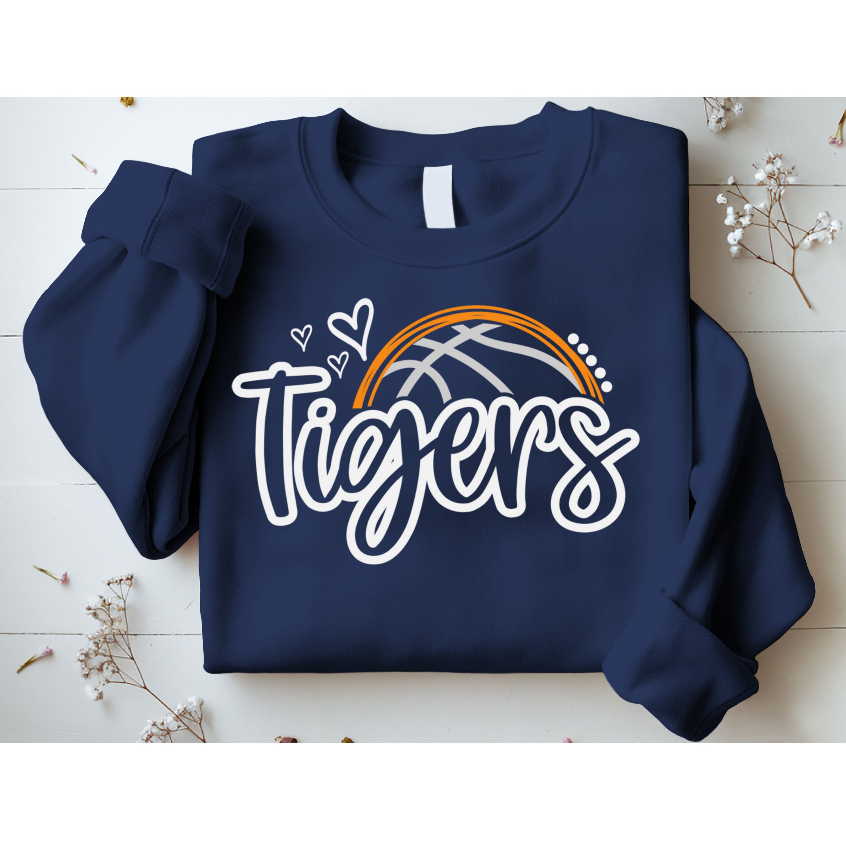 Basketball Tigers School Sports Fan Team Spirit Sweatshirt