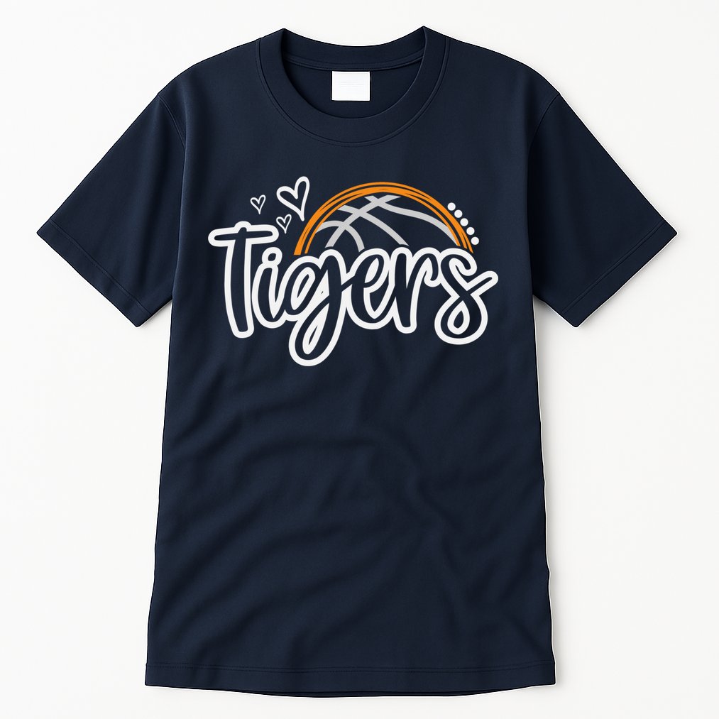 Basketball Tigers School Sports Fan Team Spirit Tall T-Shirt