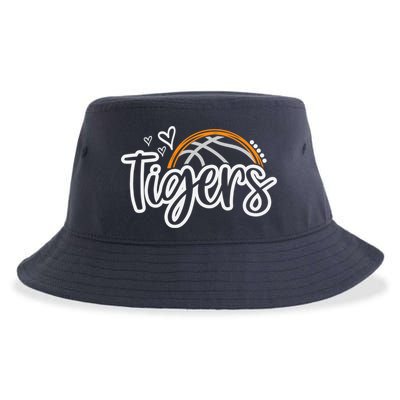 Basketball Tigers School Sports Fan Team Spirit Sustainable Bucket Hat