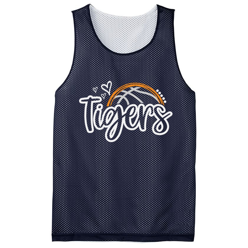 Basketball Tigers School Sports Fan Team Spirit Mesh Reversible Basketball Jersey Tank