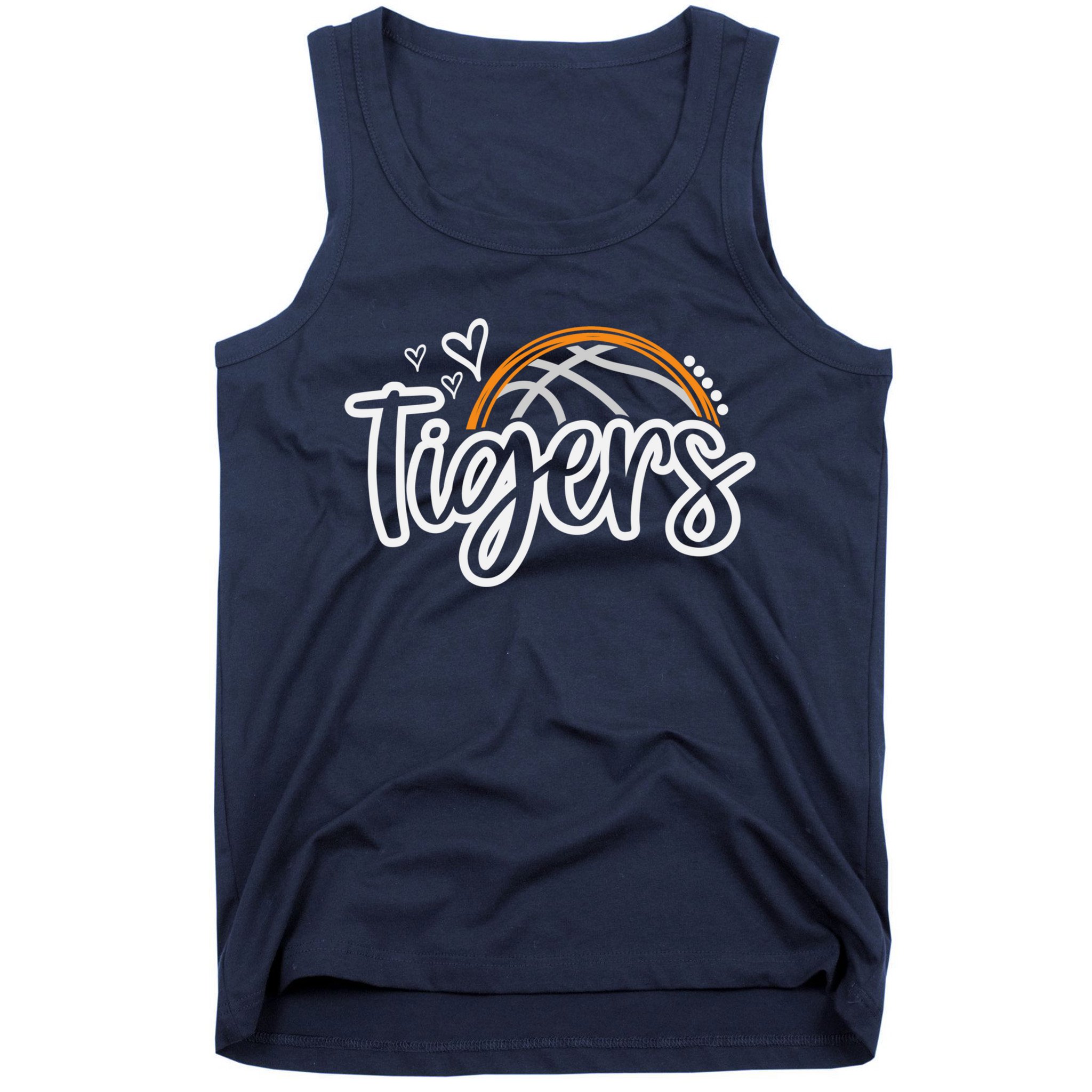 Basketball Tigers School Sports Fan Team Spirit Tank Top