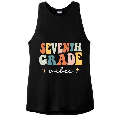 Back To School Seventh Grade Vibes Retro 7th Grade Teacher Ladies PosiCharge Tri-Blend Wicking Tank