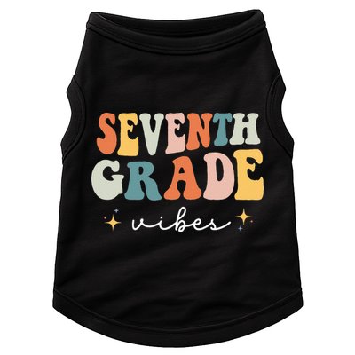 Back To School Seventh Grade Vibes Retro 7th Grade Teacher Doggie Tank