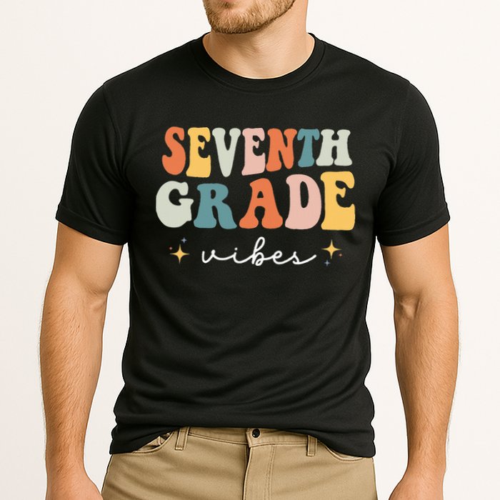 Back To School Seventh Grade Vibes Retro 7th Grade Teacher Cooling Performance Crew T-Shirt