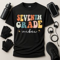 Back To School Seventh Grade Vibes Retro 7th Grade Teacher Cooling Performance Crew T-Shirt