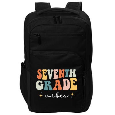 Back To School Seventh Grade Vibes Retro 7th Grade Teacher Impact Tech Backpack