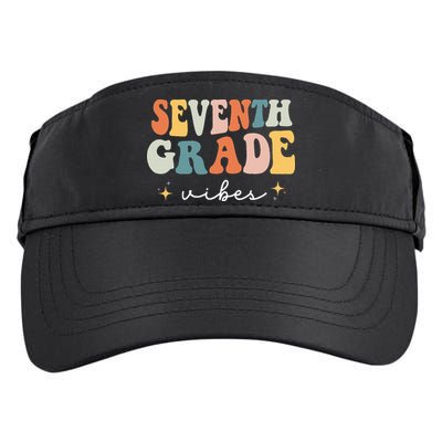 Back To School Seventh Grade Vibes Retro 7th Grade Teacher Adult Drive Performance Visor