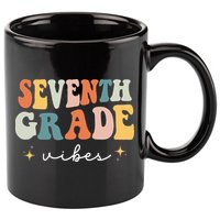 Back To School Seventh Grade Vibes Retro 7th Grade Teacher 11oz C Handle Ceramic Mug