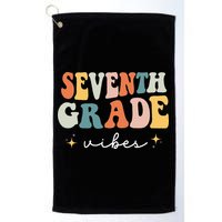 Back To School Seventh Grade Vibes Retro 7th Grade Teacher Golf Towel