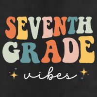 Back To School Seventh Grade Vibes Retro 7th Grade Teacher Golf Towel