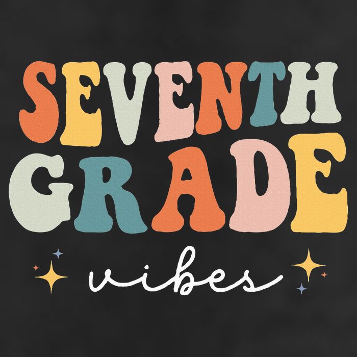 Back To School Seventh Grade Vibes Retro 7th Grade Teacher Golf Towel