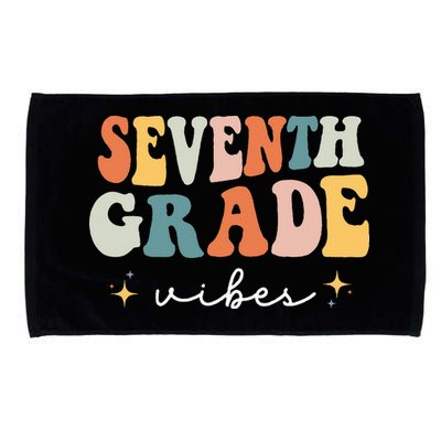 Back To School Seventh Grade Vibes Retro 7th Grade Teacher Microfiber Hand Towel