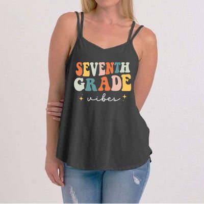 Back To School Seventh Grade Vibes Retro 7th Grade Teacher Women's Strappy Tank