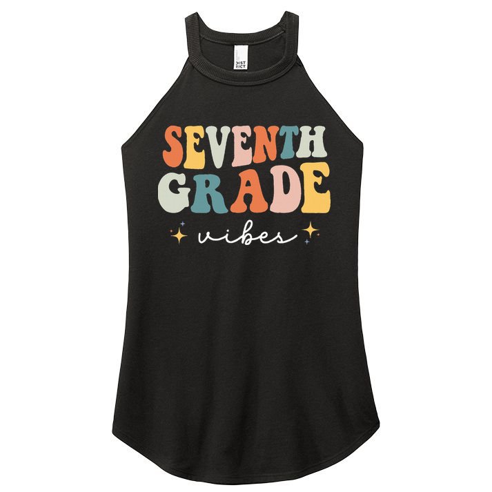 Back To School Seventh Grade Vibes Retro 7th Grade Teacher Women's Perfect Tri Rocker Tank