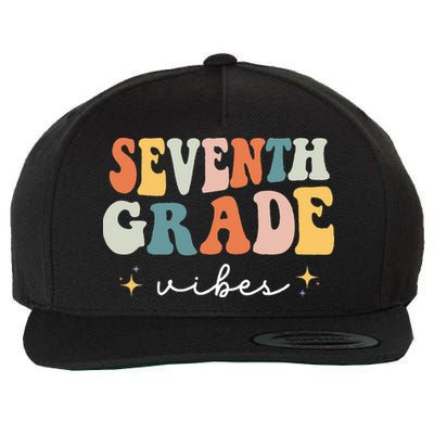 Back To School Seventh Grade Vibes Retro 7th Grade Teacher Wool Snapback Cap