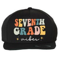 Back To School Seventh Grade Vibes Retro 7th Grade Teacher Wool Snapback Cap