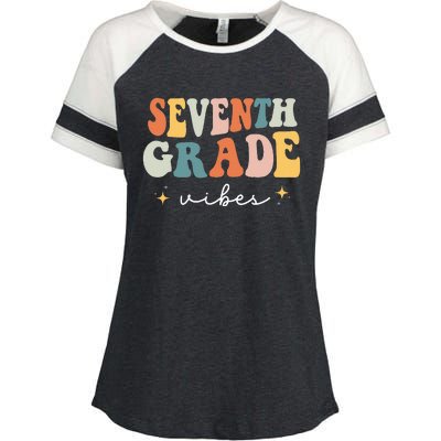 Back To School Seventh Grade Vibes Retro 7th Grade Teacher Enza Ladies Jersey Colorblock Tee