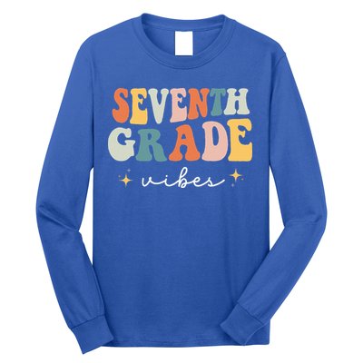 Back To School Seventh Grade Vibes Retro 7th Grade Teacher Long Sleeve Shirt