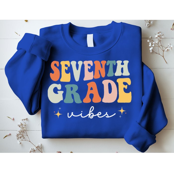 Back To School Seventh Grade Vibes Retro 7th Grade Teacher Sweatshirt