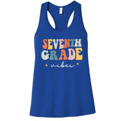 Back To School Seventh Grade Vibes Retro 7th Grade Teacher Women's Racerback Tank