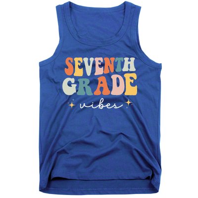 Back To School Seventh Grade Vibes Retro 7th Grade Teacher Tank Top
