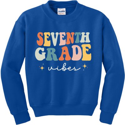 Back To School Seventh Grade Vibes Retro 7th Grade Teacher Kids Sweatshirt