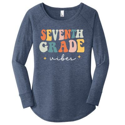 Back To School Seventh Grade Vibes Retro 7th Grade Teacher Women's Perfect Tri Tunic Long Sleeve Shirt