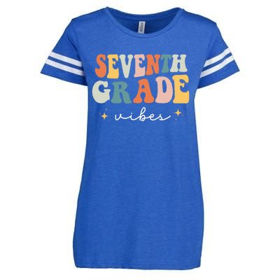 Back To School Seventh Grade Vibes Retro 7th Grade Teacher Enza Ladies Jersey Football T-Shirt