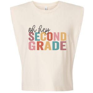 Back To School Students Teacher Oh Hey 2nd Second Grade Garment-Dyed Women's Muscle Tee