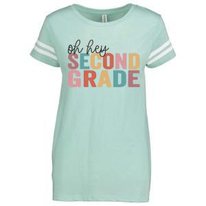 Back To School Students Teacher Oh Hey 2nd Second Grade Enza Ladies Jersey Football T-Shirt