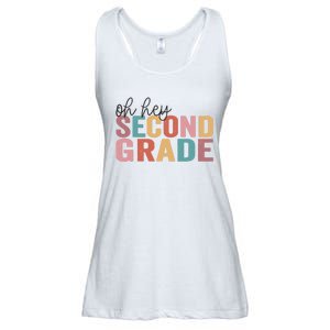 Back To School Students Teacher Oh Hey 2nd Second Grade Ladies Essential Flowy Tank