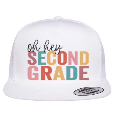 Back To School Students Teacher Oh Hey 2nd Second Grade Flat Bill Trucker Hat