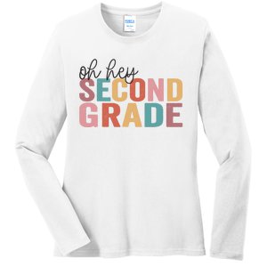 Back To School Students Teacher Oh Hey 2nd Second Grade Ladies Long Sleeve Shirt