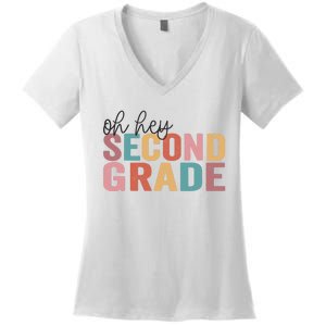 Back To School Students Teacher Oh Hey 2nd Second Grade Women's V-Neck T-Shirt