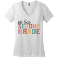 Back To School Students Teacher Oh Hey 2nd Second Grade Women's V-Neck T-Shirt