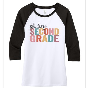 Back To School Students Teacher Oh Hey 2nd Second Grade Women's Tri-Blend 3/4-Sleeve Raglan Shirt