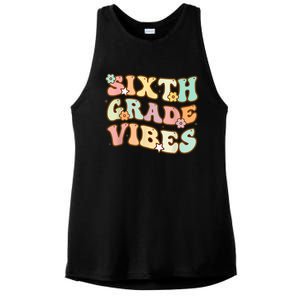 Back To School Sixth Grade Vibes Student Teacher Retro Gift Ladies PosiCharge Tri-Blend Wicking Tank