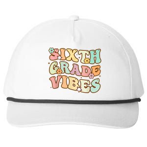 Back To School Sixth Grade Vibes Student Teacher Retro Gift Snapback Five-Panel Rope Hat