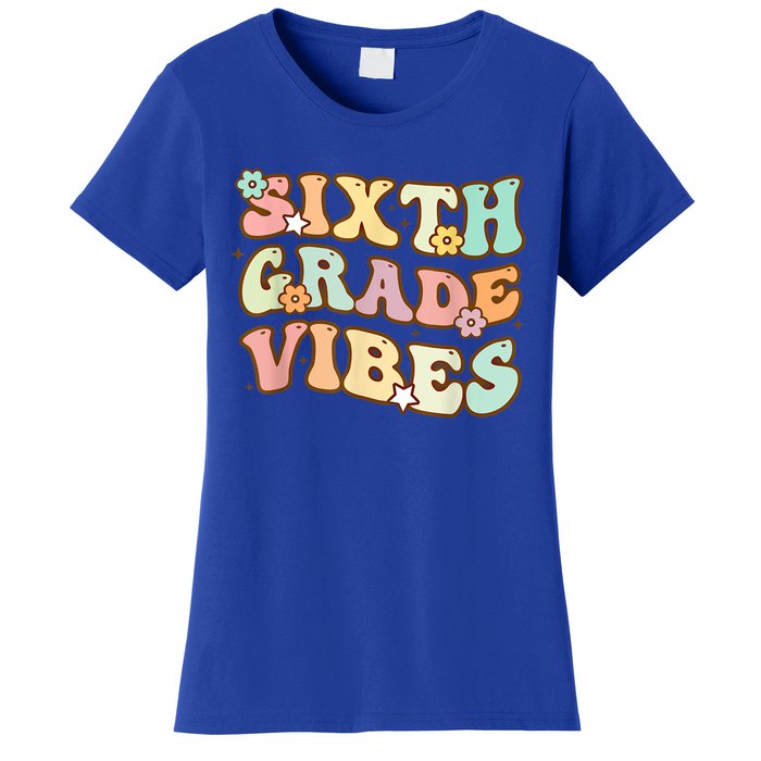 Back To School Sixth Grade Vibes Student Teacher Retro Gift Women's T-Shirt