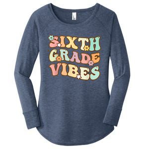 Back To School Sixth Grade Vibes Student Teacher Retro Gift Women's Perfect Tri Tunic Long Sleeve Shirt