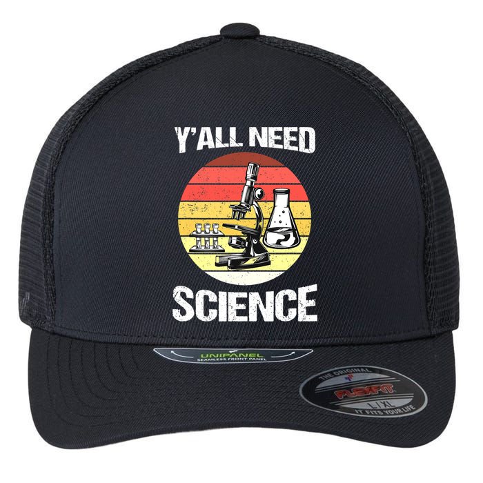 Back To School Y'all Need Science Teacher Flexfit Unipanel Trucker Cap