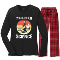 Back To School Y'all Need Science Teacher Women's Long Sleeve Flannel Pajama Set 