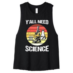 Back To School Y'all Need Science Teacher Women's Racerback Cropped Tank