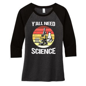 Back To School Y'all Need Science Teacher Women's Tri-Blend 3/4-Sleeve Raglan Shirt