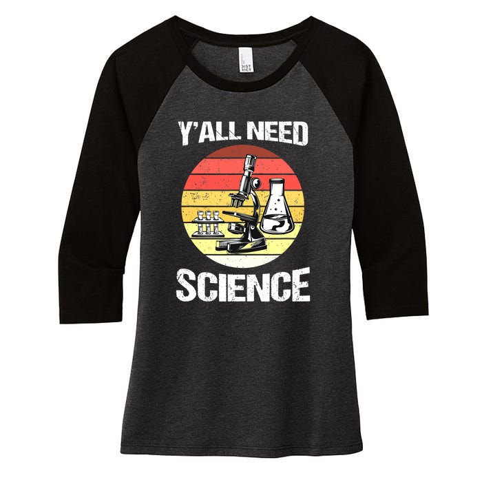 Back To School Y'all Need Science Teacher Women's Tri-Blend 3/4-Sleeve Raglan Shirt