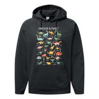 Back To School Types Of Dinosaurs Alphabet Identification Performance Fleece Hoodie